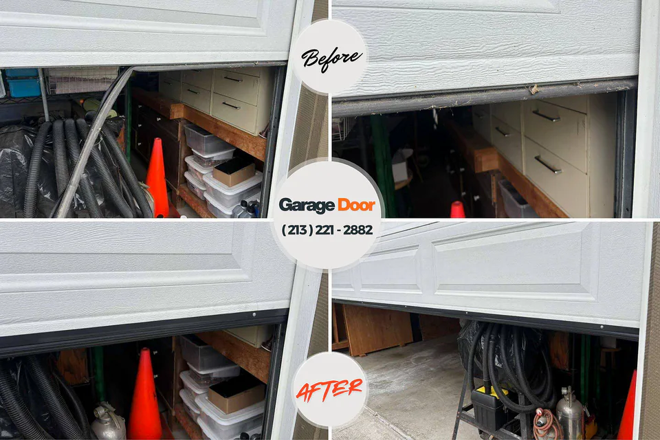 Before and after: garage door repair Creola, AL